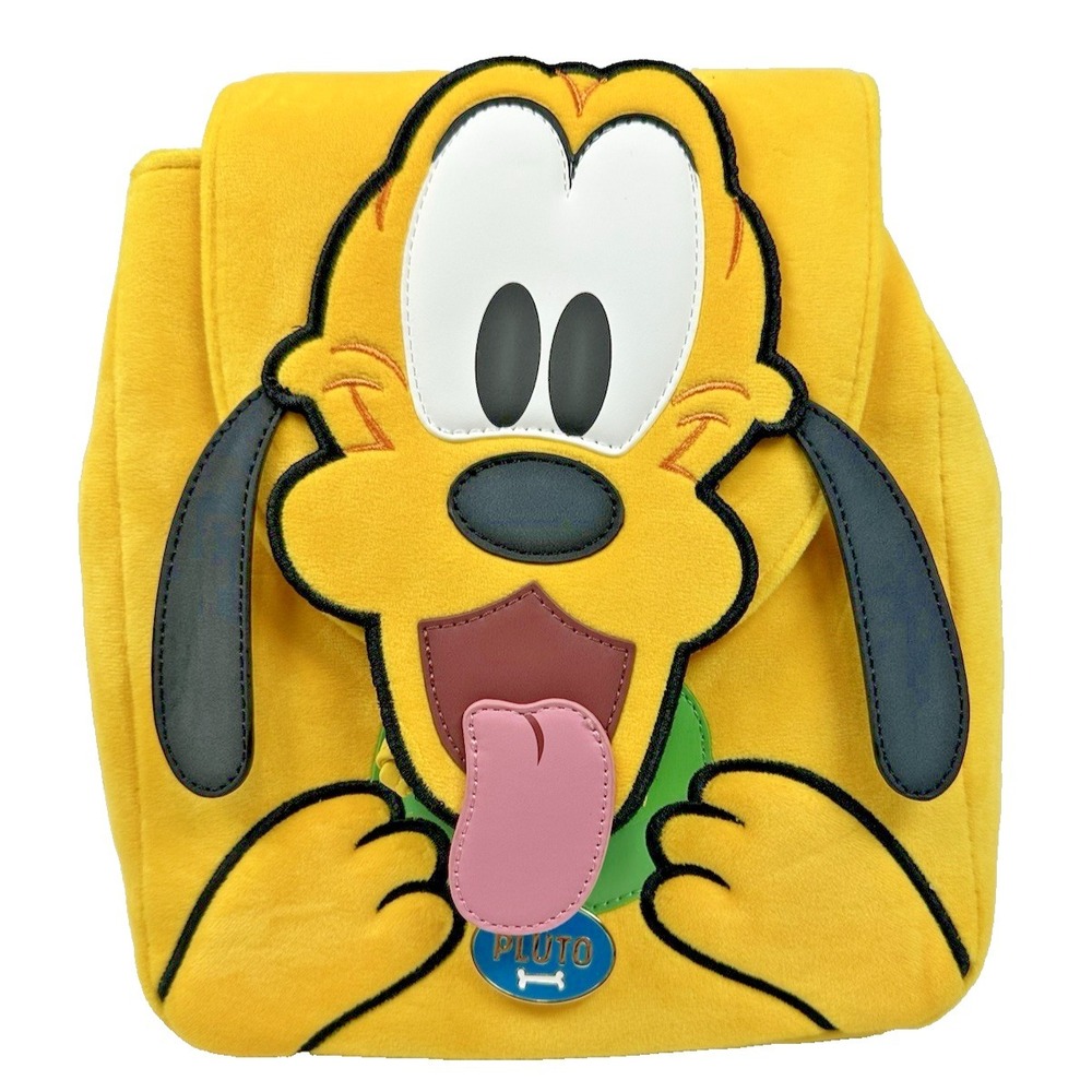 Disney Store Pluto Plush Mini Backpack Yellow Character Bag One Size